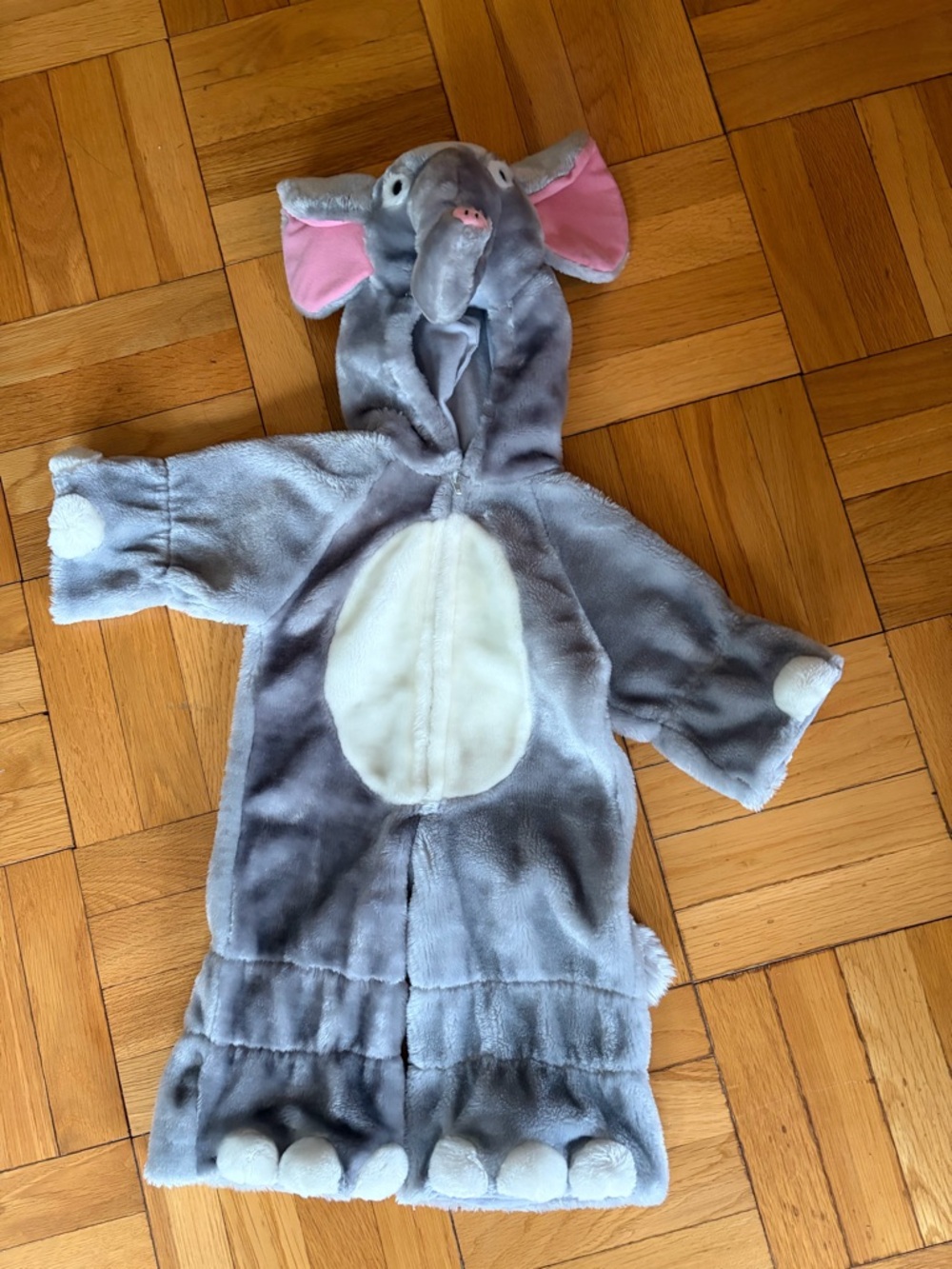 Vintage Chrisha Playful Plush Kid’s Gray Elephant Costume w. Hood Size 2-4 years